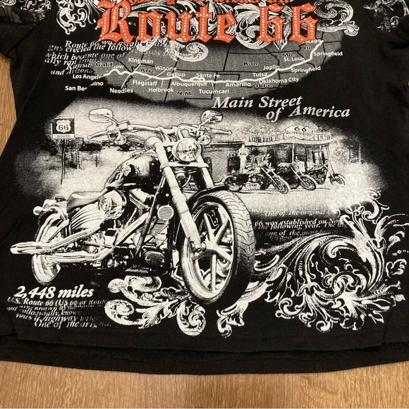 Route 66 Graphic T-Shirt Big Bang Made in USA XL Motorcycle - Picture 3 of 16